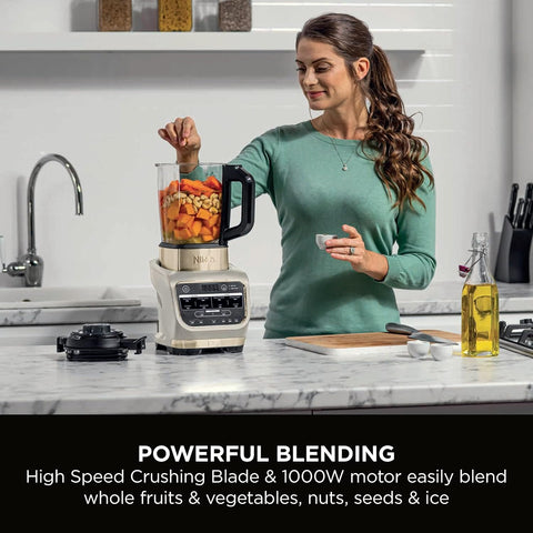 Hot & Cold Blender & Soup Maker – 10 Auto-iQ Programs, 1.7L Glass Jug, Built-In Heating Element, 1000W – Stone Gold