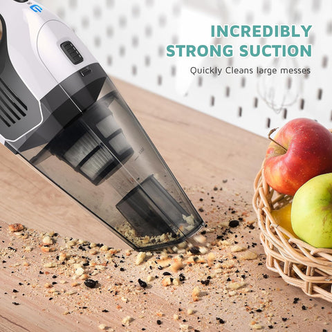 Handheld Vacuum Cleaner Black 8000Pa Cordless Rechargeable for Home & Car