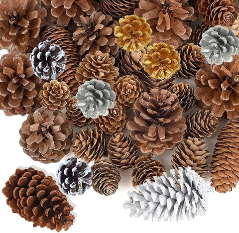 120Pcs Artificial Pumpkins Autumn Decorations Set,Autumn Home Decor Artificial Fall Maple Leaves,Pine Cones,Gourds,Pumpkin,Small Acorns for Thanksgiving Halloween Fall Home Harvest Table Decorations