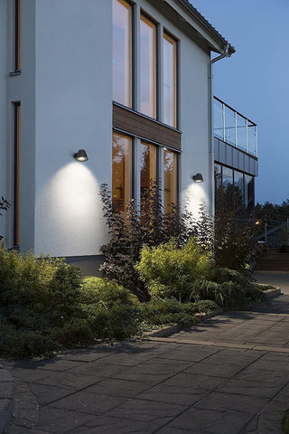 DAWALIGHT Outdoor Wall Lights GU10 5W Wall Spotlight Exterior LED Lights Mains Powered Waterproof IP44 Outside Light Aluminum for Patio Doorway Porch Terrance Hallway (Dark Grey)