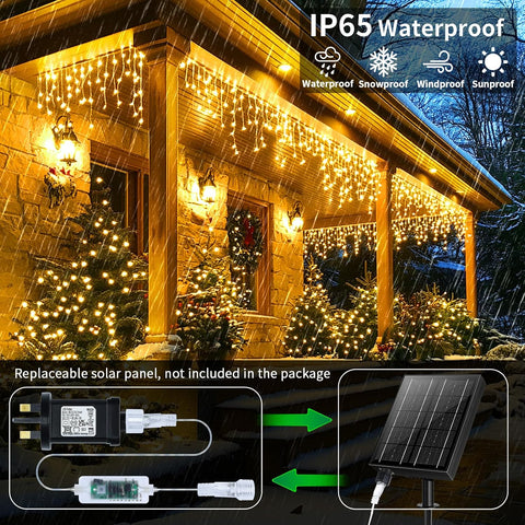 Outdoor Christmas Icicle Lights Mains Powered – 25M + 5M, 800 Warm White LED Waterproof Icicle Fairy Lights with Remote, 8 Modes, Dimmable & Timer - Turn Dark Winter Evenings Into a Cosy Christmas Glow