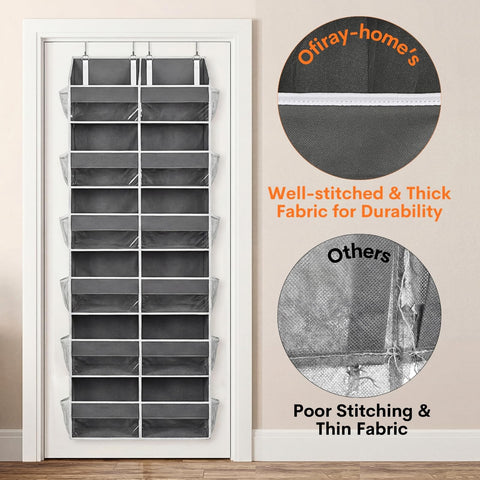 Ofiray-Home Over The Door Storage Organiser – 5-Tier, 10 Compartments, Pink Hanging Storage with 10 Side Pockets