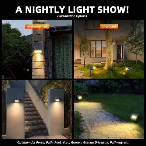LEREKAM Solar Spot Lights Outdoor Landscape Light, 40 LEDs Solar Landscape Spotlights Outdoor Waterproof Auto On/Off Garden Lights, Outdoor Solar Lights for Yard Palm Tree Driveway Patio Pool