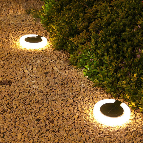Solar Stake Lights Outdoor Waterproof Disk Lamp