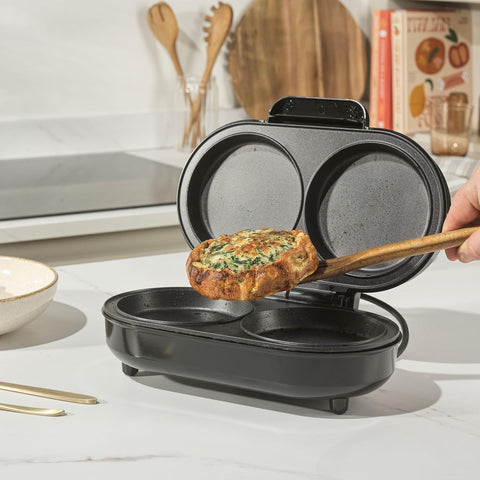 Salter XL Duo Omelette Maker Non-Stick Double Egg Cooker 850W Black