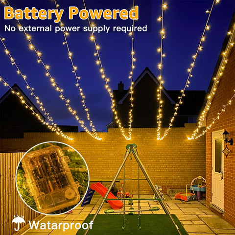 Fairy lights enhancing a festive dinner table

