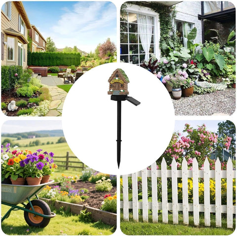Solar Garden Lights Waterproof Resin Container with House Shape