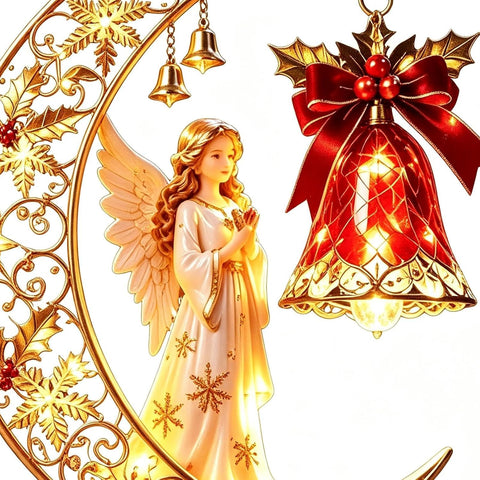 Christmas Solar Lights Outdoor - Resin Crescent Garden Stake, Waterproof