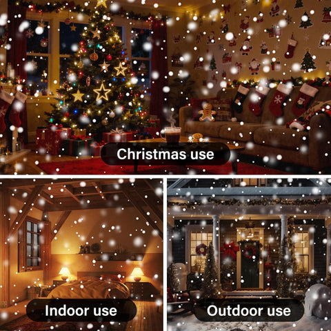 Christmas Projector Light – Snowfall LED Snowflake Projector with Remote Control, IP65 Waterproof Outdoor & Indoor Christmas Decoration