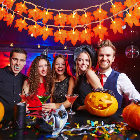 3M 20 LED Fall Maple Leaf Fairy Lights Autumn Garland Orange Leaves USB Powered Remote Indoor Window Home Autumn Decoration