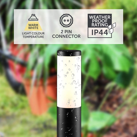 ellumiere Garden Bollard Light - Electric Garden Lights - Plug n Play System (Black)