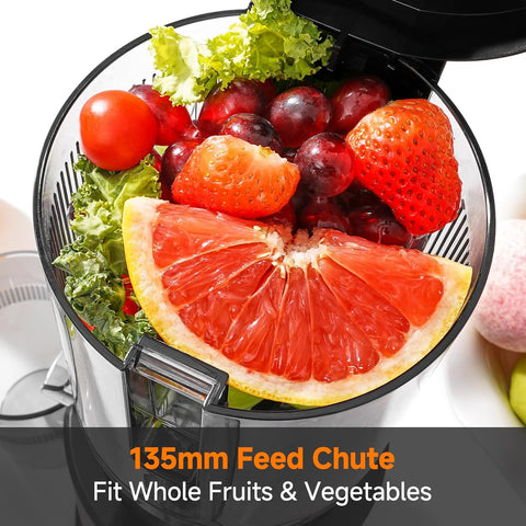 Juicer Machine 135MM Wide Chute 200W Cold Press Slow Juicer 1.5L