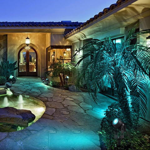 Tomshine Garden Spotlights Mains Powered,12V 6.56FT RGBW Garden Spike Lights Ip65 Waterproof Outdoor Decorative for Pathway Patio Yard