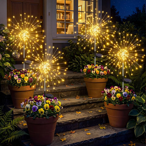 2 Pack Solar Fall Lights Outdoor Decoration 40 LED Orange Fall Lights with Maple Leaves, Outdoor Pathway Light, Solar Lights for