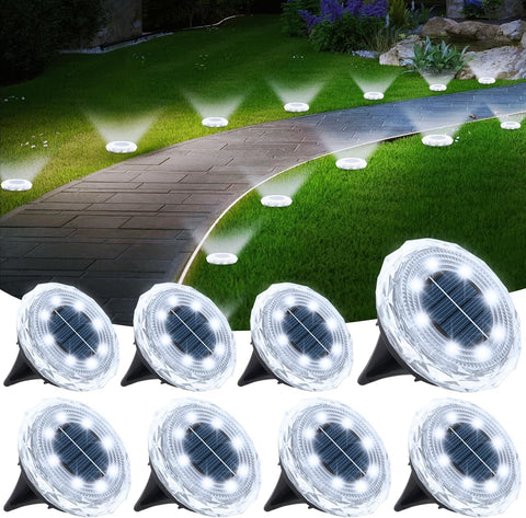 Solar Ground Lights 8 Pack Solar Garden Lights for Patio Yard Landscape