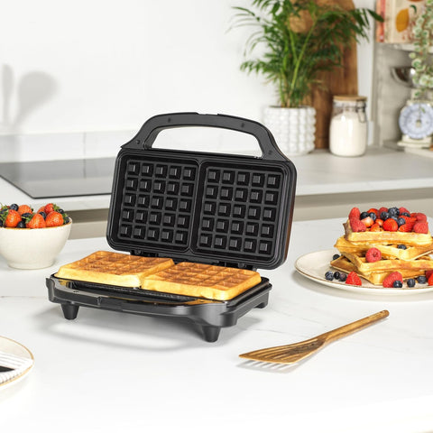Double Belgian & American Waffle Maker 900W – Non-Stick Deep Fill Dual Iron Plates, Auto Temp Control, Cool Touch Handle