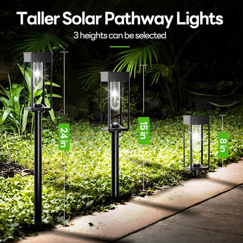 COXSENI Solar Pathway Lights Outdoor 6 Pack, 12Hrs Solar Powered, IP65 Waterproof, Cool White