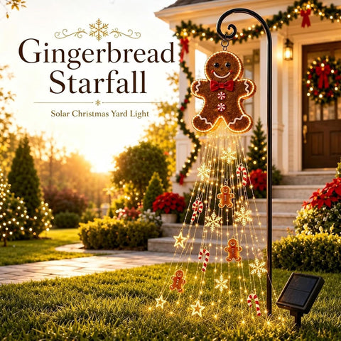 Christmas Solar Stake Lights, Gingerbread Pathway Lighting, Outdoor Yard