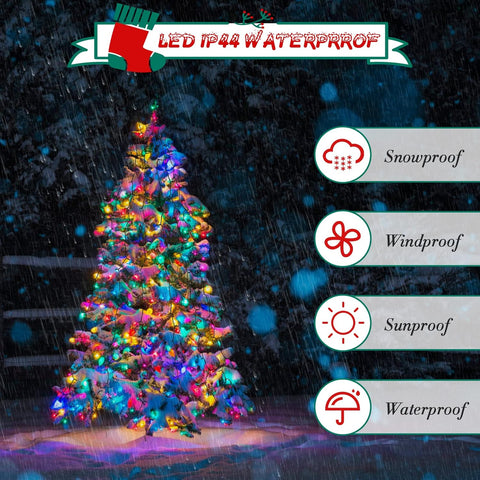 Multicolor Christmas Tree Lights 16 Strings 400 LEDs, Indoor & Outdoor