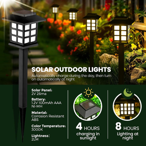 GIGALUMI Solar Lights Outdoor Garden, 16 Pack Solar Powered Garden Lights