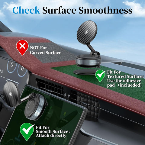 PlusAcc Magnetic Car Phone Holder with 15W Wireless Charger – Black