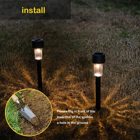 Solar Lights Outdoor Garden Landscape Pathway - 12 Pack Solar Powered Stake Lights - LED, for Lawn Borders Flowerbeds Patio Ideal Driveway and Pathway Lighting for Outside (Warm White)