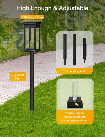Solar Lights Outdoor, 4 Pack solar lights outdoor garden Tungsten Glow