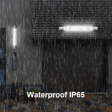 Outdoor shower area with waterproof IP65 feature during rain.