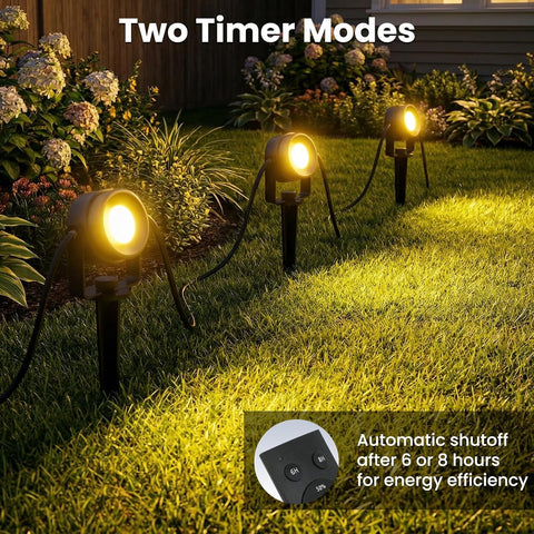 MAGGIFT 8 Pack Garden Lights Mains Powered with Remote, Warm White