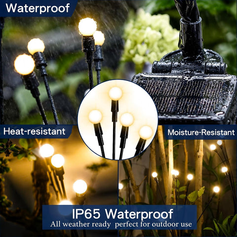 Solar Swaying Firefly Garden Lights, Outdoor Patio Decor (2 Pack)
