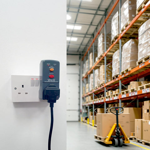 Masterplug Single Socket RCD Safety Adaptor, Black