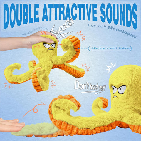 Tough Plush Octopus Dog Chew Toy