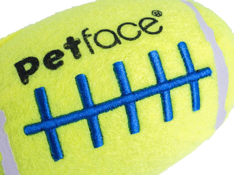Petface Squeaky Rugby Tennis Ball Dog Toy