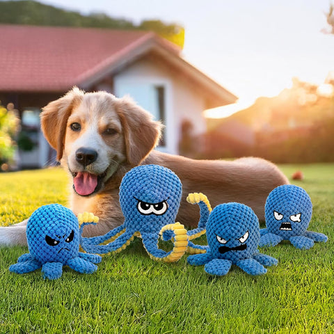 Interactive Dog Toys Octopus – 4 Pack Plush Puzzle Set