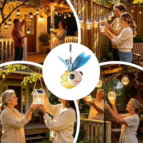 Solar Bee Lights Outdoor Weatherproof Waterproof Cute Metal