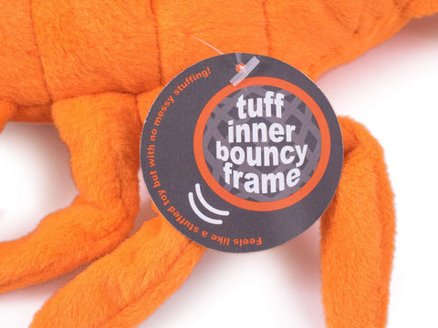 Petface Seriously Strong Plush & Rubber Lobster Dog Toy, Orange