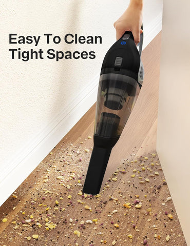 Cordless Handheld Vacuum Cleaner, Powerful Suction Portable Lightweight Mini Vacuum with 25–30Mins Long Runtime, Rechargeable Quick Charge Battery for Home, Car, Carpet, Stairs & Pet Hair Cleaning
