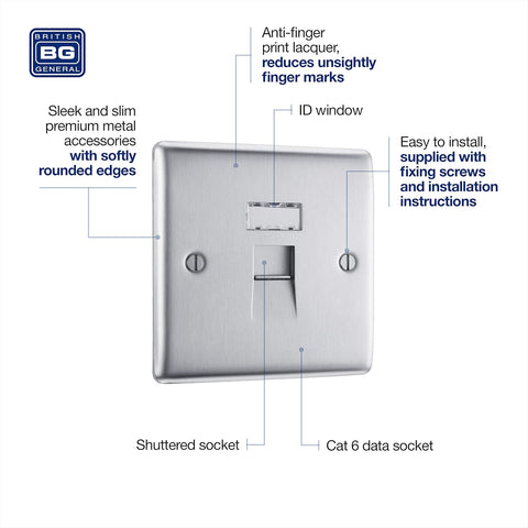 BG Electrical RJ45 Single Data Outlet