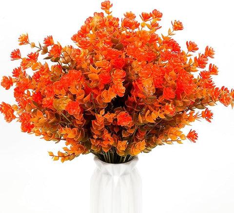 12 Bundles Artificial Fall Flowers No Fade Faux Autumn Plants,Fake Indoor Outdoor Greenery for Thanksgiving Christmas Wedding Party Home Garden Décor (Autumn)