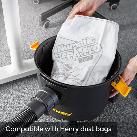 Vacmaster D8 8L Cylinder Vacuum Cleaner – Powerful Quiet Bagged Cleaning with HEPA 13 Filtration, 5 Dust Bags, 26m Reach