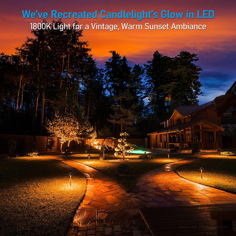 LEONLITE 3CCT Low Voltage Pathway Lights, 12-24V LED Landscape Path Light, 3000K/4000K/5000K Selectable, CRI90, IP65 Waterproof Landscape Lighting, Aluminum Housing, Oil Rubbed Bronze, Pack of 6