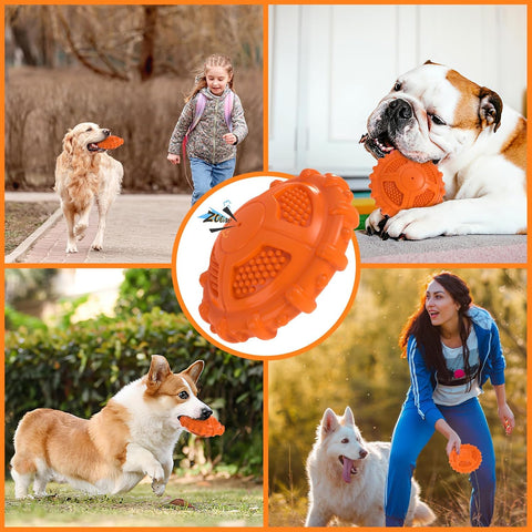 Indestructible Squeaky Dog Chew Toy Orange