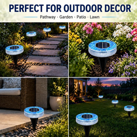 Mosaic Solar Lights Outdoor Solar Waterproof Garden Lights Easy to Install