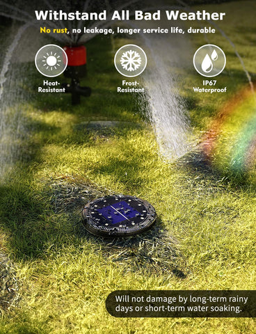 Color Changing Solar Ground Lights with Remote, IP67 Waterproof, 16Pack
