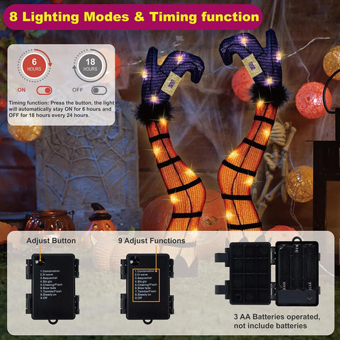 74cm Halloween Lighted Witch Legs with Stakes