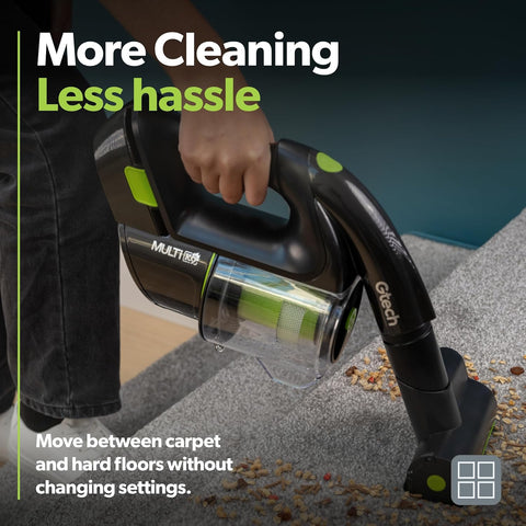 Gtech Multi MK2 K9 Cordless Handheld Vacuum Cleaner – 22V Li-ion Battery, Powered Brush Bar, Reinforced Aluminium Design for Pet Hair & Car Cleaning