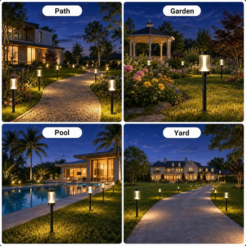 Solar Lights Outdoor Garden,4 Pack LED Garden Lights warm white 3000K LED