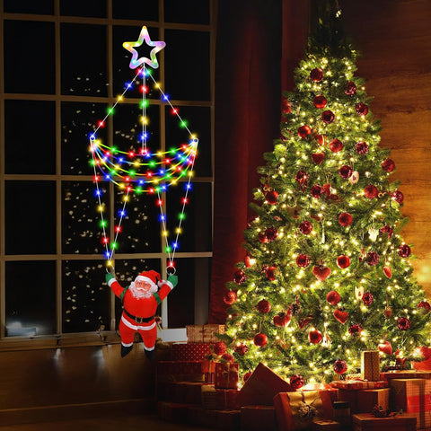 Linhai LED Christmas Parachute Lights with Santa Claus – 3.66ft, 8 Modes