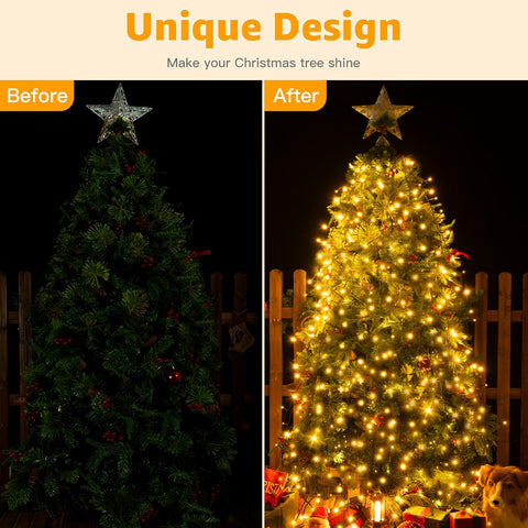 Ollny Warm White 250 LED Cascading Christmas Tree Lights – USB Plug