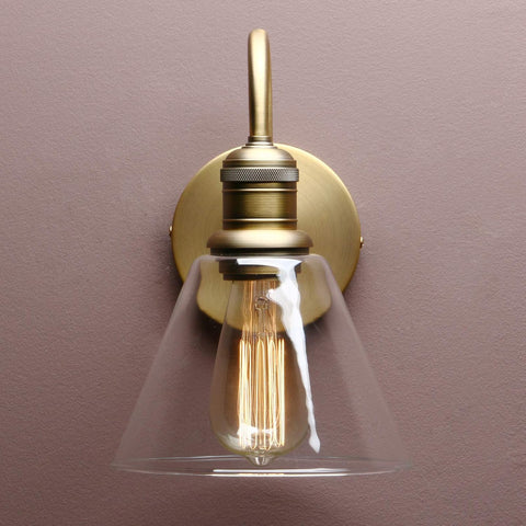 Yosoan Industrial Glass Wall Sconce Light - Antique Finish